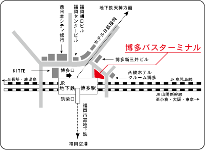 博多バスターミナルの地図
