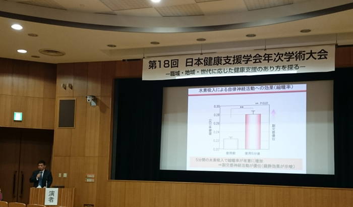 日本健康支援学会年次学術大会の発表風景