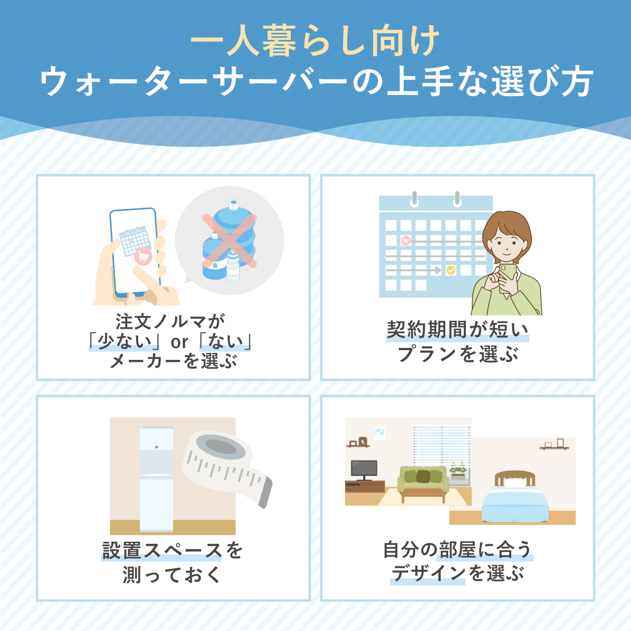 一人暮らし向けウォーターサーバーの上手な選び方
